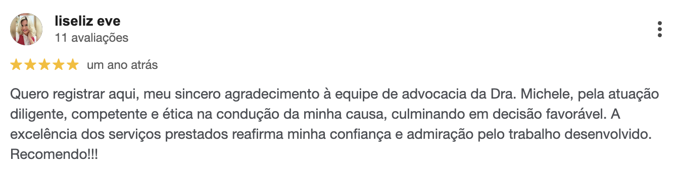 Avaliação de cliente 1
